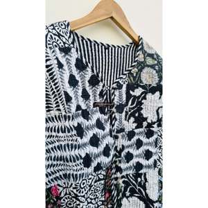 Veste en coton matelassée réversible style bohème pour femme, blazer floral à col à capuche pour le printemps et l'automne - Product Image 4