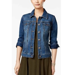 Vente en gros veste en jean classique veste basique pour femme manches longues 4 couleurs broderie veste en jean pour femme - Product Image 2