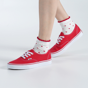 Calcetines de Algodón para Mujer Kikiya, Calcetines Casuales Transpirables con Diseño de Corazón y Bonito Volante, Estilo Coreano para Uso Diario - Product Image 5