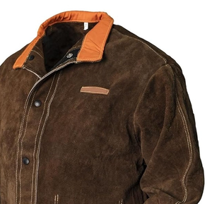 Chaqueta de Soldadura Nueva de Color Negro, Traje de Seguridad de Soldadura de Cuero Vacuno, Chaqueta de Soldadura Resistente al Fuego y al Calor de Alta Resistencia - Product Image 4