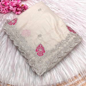 Elegante Sari de Tela de Seda Suave Estilo Boutique India, Diseño Exclusivo de Última Moda para Amantes de la Moda, Ideal para Fiestas, Bodas y Eventos Especiales - Product Image 1