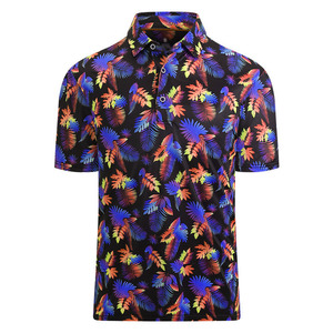 Vente en gros de polos hawaïens à séchage rapide, vêtements de golf à boutons extensibles, tissu tricoté à manches courtes avec impression sur toute la surface - Product Image 6