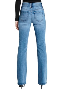 Pantalones vaqueros lavados para mujer, pantalones vaqueros regulares para damas jóvenes, etiqueta personalizada con precio barato al por mayor, pantalones vaqueros de buena calidad - Product Image 6