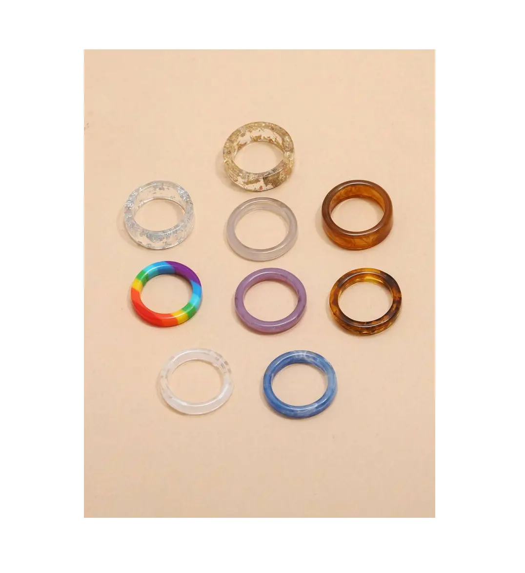 Free Sample Round Garment Resin rings Accessories Environmental Custom Resin rings For Dress wearing for sale