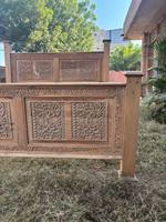 Handgeschnitztes Massivholz-Bettkopfteil |   Vintage Rustikale Schlafzimmermöbel |   Individuelle Größen Verfügbar