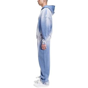Ensemble de survêtement streetwear surdimensionné personnalisé, délavé soleil, rayé, zippé, effet délavé à l'acide pour homme MADE BY HI 2026 - Product Image 2