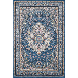 Alfombra turca de lujo hecha a máquina, color azul Shiraz, premium para sala de estar, del fabricante de Gaziantep. - Product Image 1