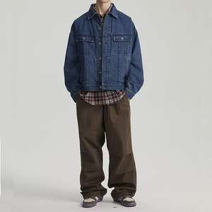 Elegante chaqueta de mezclilla rasgada para hombre, aspecto desgastado, ropa de abrigo de invierno con forro grueso, abrigo informal de moda vaquero azul ajustado - Product Image 3