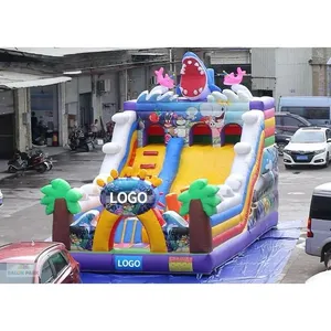 Tobogán Inflable Comercial de 8x5x7m con Forma de Tiburón, Castillo Hinchable de PVC Resistente para Exteriores, Parque de Diversiones - Product Image 6