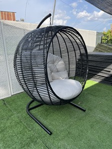 Fauteuils suspendus d'extérieur en rotin synthétique, design moderne, protection UV, pour hôtel, salon, jardin, intérieur - Product Image 3