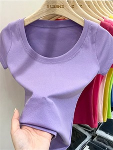 เสื้อยืดผู้หญิงฤดูร้อนเซ็กซี่ทรงเข้ารูปสไตล์เกาหลีลำลองแขนสั้นแฟชั่น Y2K เสื้อผ้าผู้หญิง - Product Image 4