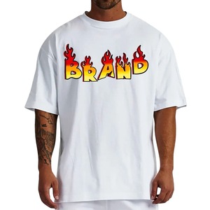 T-shirt homme avec logo personnalisé 100% coton conception de luxe qualité côtes col rond oversize épaules tombantes Streetwear T-shirt vierge pour hommes - Product Image 6