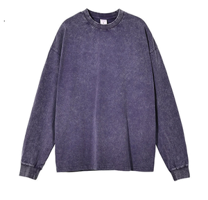 Meilleur choix T-shirt décontracté à manches longues délavé à l'acide T-shirt vierge graphique surdimensionné lourd à conception personnalisée - Product Image 1