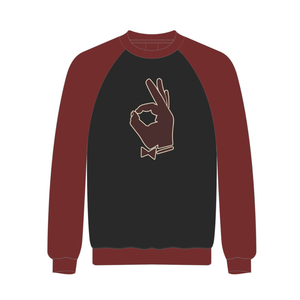 Kappa Alpha Psi YO Hand Sign Noire <b>Raglan</b> Sleeve Crewneck Sweatshirt Premium Fleece Greek Fraternity Pullover <b>Top</b> - Product Image 3