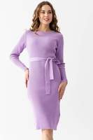 Vestido de cuello redondo de punto para mujer, manga larga, cinturón cálido Flexible, detalle de alta calidad, invierno, nueva moda, personalizable, servicios OEM