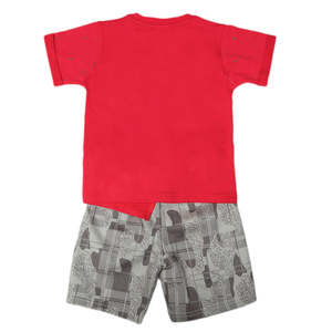 Costume à manches courtes pour garçons 6B-43 - Rouge - Product Image 4