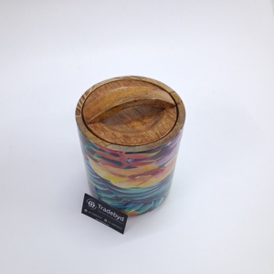 Pot à fruits sec en bois hermétique élégant avec impression en émail et poignée courbe Tradebyd - Product Image 4