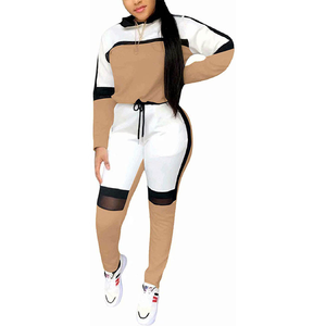 Ensemble de survêtements d'hiver pour femmes avec logo personnalisé, sweats à capuche brodés de diamants, joggers, sweat-shirt bling élastique décoré plat - Product Image 1