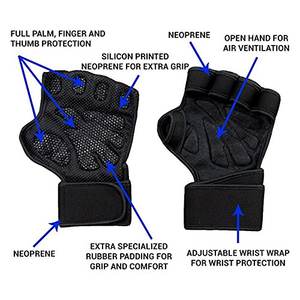 Guantes de fitness para gimnasio con logotipo personalizado de la mejor calidad, nuevo estilo, el mejor material, venta al por mayor por buen fabricante, tasa de ritmo para uso en exteriores - Product Image 3