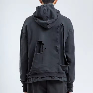 เสื้อฮู้ดแบบสวมหัวสำหรับผู้ชายโอเวอร์ไซซ์โอเวอร์ไซส์แบบกำหนดเองเสื้อฮู้ดแบบเจาะไหล่ผ้าฝ้าย100% - Product Image 4
