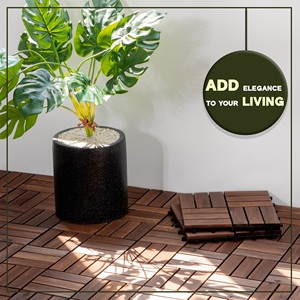 El proveedor de Vietnam ofrece azulejos de cubierta de madera de acacia entrelazados de diseño moderno 12 listones impermeables 1 año de garantía Balcón marrón - Product Image 5
