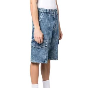 Coton de qualité supérieure noir Cargo luxe hommes coupe droite décontracté élégant Durable été confortable Denim Shorts - Product Image 6