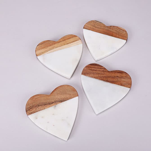 Posavasos de mármol blanco cuadrado impreso W alfabeto impreso artesanías proveedor al por mayor venta personalizada - Product Image 4