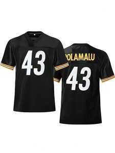 Maillot de football unisexe personnalisé noir uniforme d'équipe court sport compétition d'entraînement décontracté grande taille imprimé nom du joueur - Product Image 6