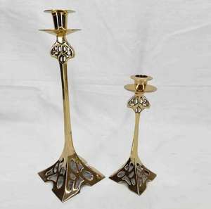 เชิงเทียนเหล็กชุบทองเหลืองโบราณสีดำด้านสำหรับงานแต่งงานของตกแต่งบ้านเชิงเทียนที่วาง - Product Image 1