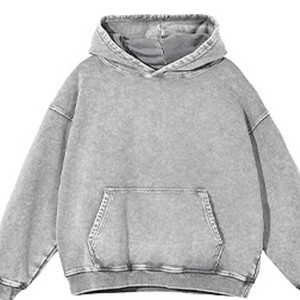 Sweat à capuche surdimensionné Vintage polaire sweats à capuche lourd détresse lavé sweat pour Couple 2025 automne sweats à capuche surdimensionnés - Product Image 6