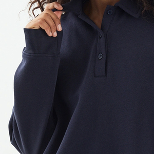 Sweat-shirt thermique léger pour femme, à porter en superposition, avec col rabattu, pour les acheteurs en gros / Design à manches longues, prix avantageux - Product Image 3