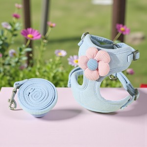 Arnés personalizado para perros OEM ODM proveedor lindo cachorro pecho arnés Correa conjunto transpirable poliéster Plaid hebilla ajustable - Product Image 3