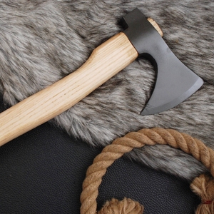 Hacha de doble hoja de acero damasco forjado logotipo servicio OEM ODM de alta calidad personalizada al por mayor mango de madera hacha de grado industrial - Product Image 2