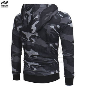 Sudaderas con Capucha de Camuflaje para Hombre, Venta Caliente, Logotipo y Diseño Personalizados, Sudaderas Ligeras de Algodón Básico con Mezcla de Camuflaje - Product Image 3