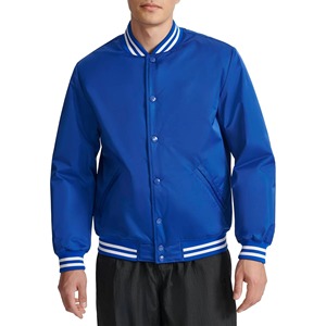 Veste universitaire pour homme de haute qualité en gros, personnalisée, en laine chenille, col montant fin, logo frontal, baseball, lettreman, vêtements universitaires - Product Image 1