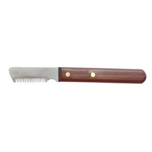 Herramienta para el cuidado de mascotas de la mejor calidad, maquinilla de afeitar, cuchillo para pelar perros, cuchillo para pelar de un solo extremo con mango de madera - Product Image 1
