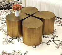 Table d'appoint gigogne moderne de qualité supérieure pour petits espaces, mobilier de maison, design bois, fer et verre
