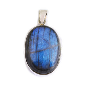 Colgante de Plata de Ley 925 con gema de labradorita ovalada, joyería fina, labradorita Natural - Product Image 1