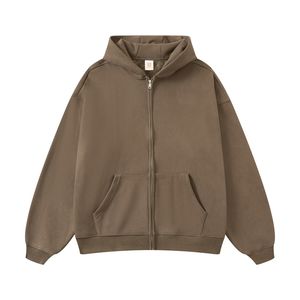 Nouveau design de sweat à capuche zippé pour hommes impression de broderie personnalisée de haute qualité 420 grammes de sweats à capuche à fermeture éclair en coton polaire lourd - Product Image 1
