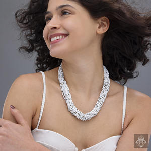 Collar de cuentas de semillas blancas multicapa PRAO - Product Image 1