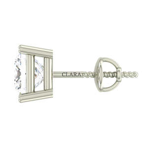 Boucle d'oreille clou carrée solitaire CLARA pour homme en argent sterling 925 de 6 mm, diamant taille princesse géométrique, cadeau pour hommes et garçons, 1 pièce - Product Image 3