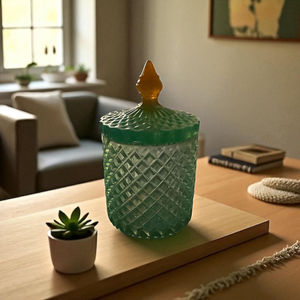 Vintage Design <b>Large</b> Multi-Purpose Storage <b>Jar</b> Eco-Friendly Epoxy Acrylic PP Cylinder Shape Acacia <b>Lid</b> for Kitchen Party Use - Product Image 2