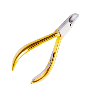 Pince à cuticules à ressort unique pince à cuticules demi-or pince à cuticules en métal acier pince à cuticules coupe-ongles - Product Image 2