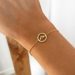 Venta caliente 925 Plata esterlina 18K Oro Vermeil Minimalista Pulsera de cadena de Eslabones en forma de montaña para mujeres Fine Nature Inspired - Product Image 2