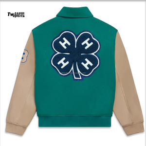 Veste de baseball varsity pour homme en polyester/coton de haute qualité, personnalisée, en tissu sergé, pour l'hiver, avec broderie, chauffante et respirante - Product Image 2