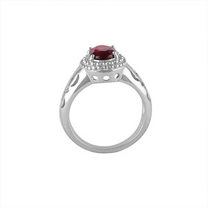Shah Gems Women's Natural Garnet <b>Ring</b> <b>925</b> Sterling <b>Silver</b> Rose Gold Plating Adjustable Oval Cut Gemstone for Gift 18K Plating - Product Image 2