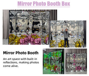 Boîte de photomaton détachable avec miroir, montage facile, fond personnalisable pour mariage, événement, fête, affichage photographique - Product Image 3