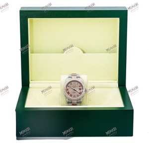 Elegant Best Quality VVS Moissanite Diamond Quartz <b>Watch</b> 38mm Stainless Steel Rose Gold <b>Case</b> With Unique Red Roman Numeral Dial - Product Image 6