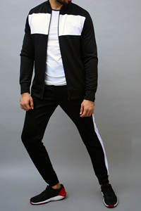 2025 ensemble de survêtements pour hommes en polyester de haute qualité personnalisé survêtement à motif solide respirant pour la saison d'automne - Product Image 2