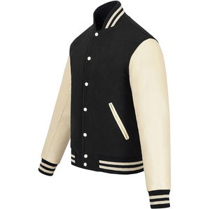 Chaqueta Universitaria, Chaqueta Informal con Bloques de Color y Botones para Hombre, para Primavera, Otoño, Escuela, Béisbol - Product Image 2